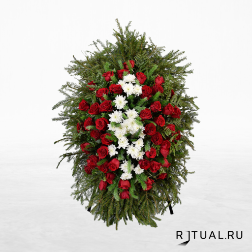 ВЕНОК С ЖИВЫМИ ЦВЕТАМИ "ЭЛИТ" (1,2м)