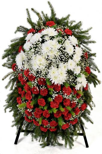 ВЕНОК С ЖИВЫМИ ЦВЕТАМИ "ЗАКАЗ" (1,6м)