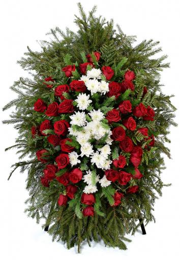 ВЕНОК С ЖИВЫМИ ЦВЕТАМИ "ЭЛИТ" (1,8 м)