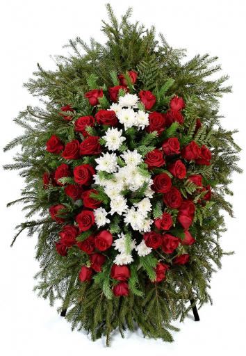ВЕНОК С ЖИВЫМИ ЦВЕТАМИ "ЭЛИТ" (1,6 м)